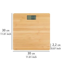 Personenwaage Bambus LCD 30x30 cm braun ^ Wenko