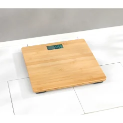 Personenwaage Bambus LCD 30x30 cm braun ^ Wenko