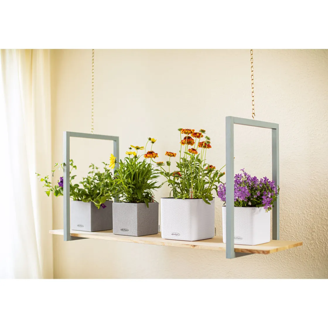 Pflanztopf Cube Color Komplettset 14 cm weiß ^ Discount
