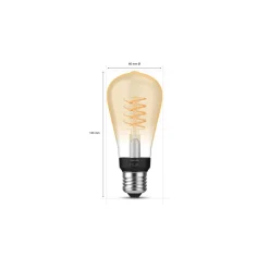LED-Edison-Leuchtmittel White Filament E27 7W ^ Philips Hue Best