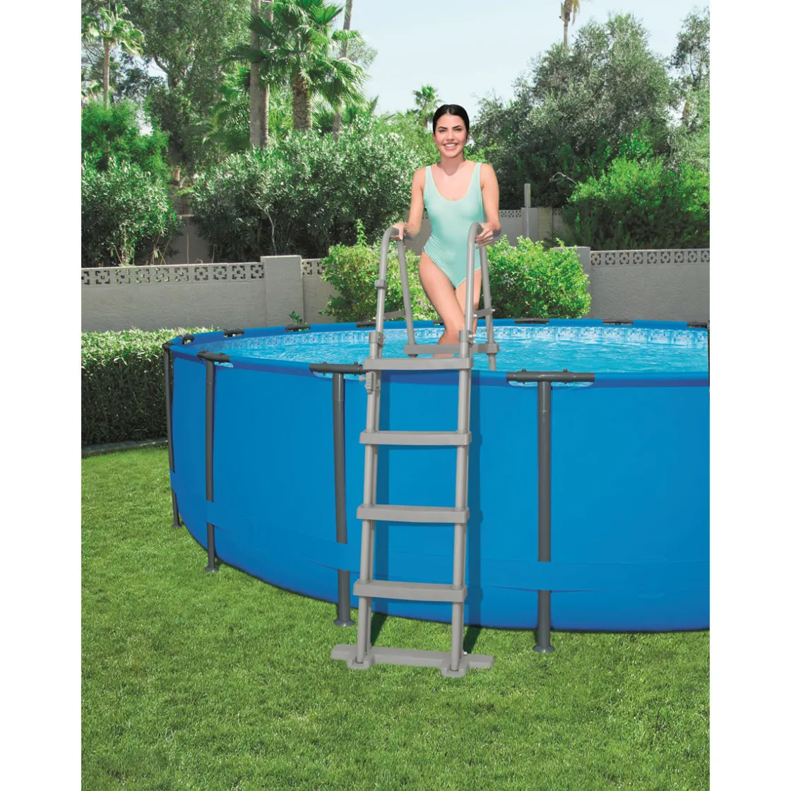 Pool-Sicherheitsleiter für Wandhöhe 107 - 122 cm ^ Best