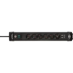 Premium Line 6fach mit USB schwarz 3 mH05VV-F 3G1,5 ^ Brennenstuhl Outlet