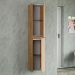 Hochschrank Miral BxHxT 34x132x25cm, 2 Türen, verschiedene Holzdekore ^ Progetto Idea Stella Outlet