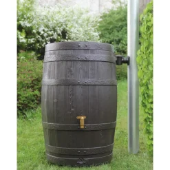 Regenfass Vino mit Deckel 250 L braun ^ 4rain New