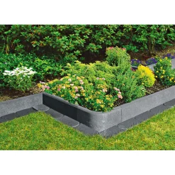 Rasenbord, anthrazit mit Nut und Feder100x25x5 cm ^ Lusit Discount
