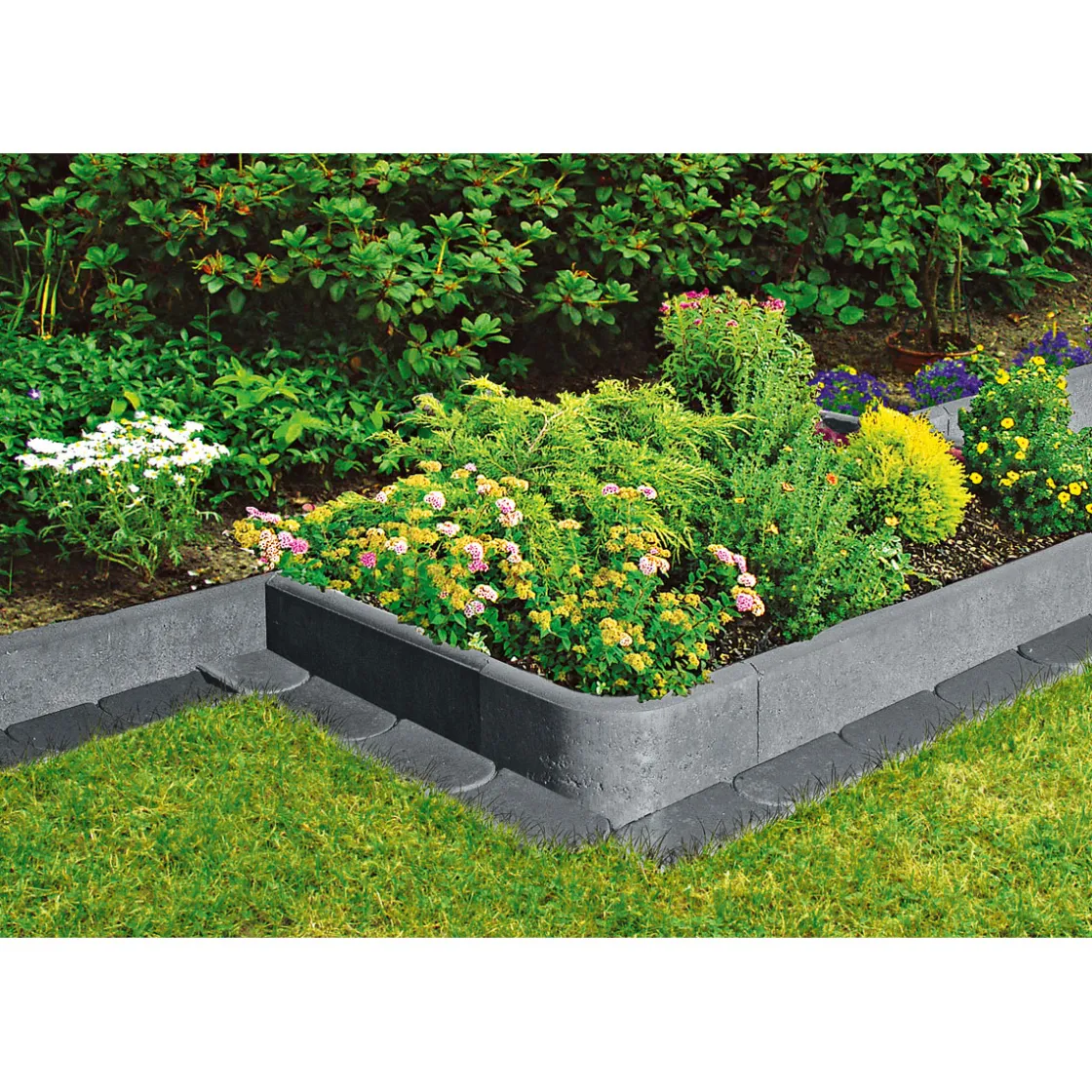 Rasenbord, anthrazit mit Nut und Feder100x25x5 cm ^ Lusit Discount