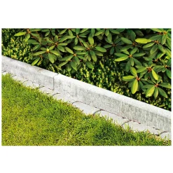 Rasenkante mit Nut und Feder5x15x100 cm, grau ^ Lusit Discount