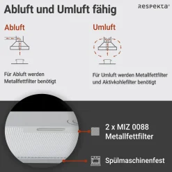 Haube Edelstahl 60cm EEK A++9 Leistungsstufen LED-Beleuchtung ^ Respekta Online