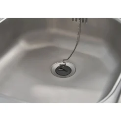 Spuele Edelstahl, 86 cminkl. Ab- und Ueberlaufgarnitur ^ Respekta Sale