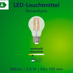 Retro LED Birne EEK A E27E27 60W 806lm 2700K ^ Müller-Licht Outlet