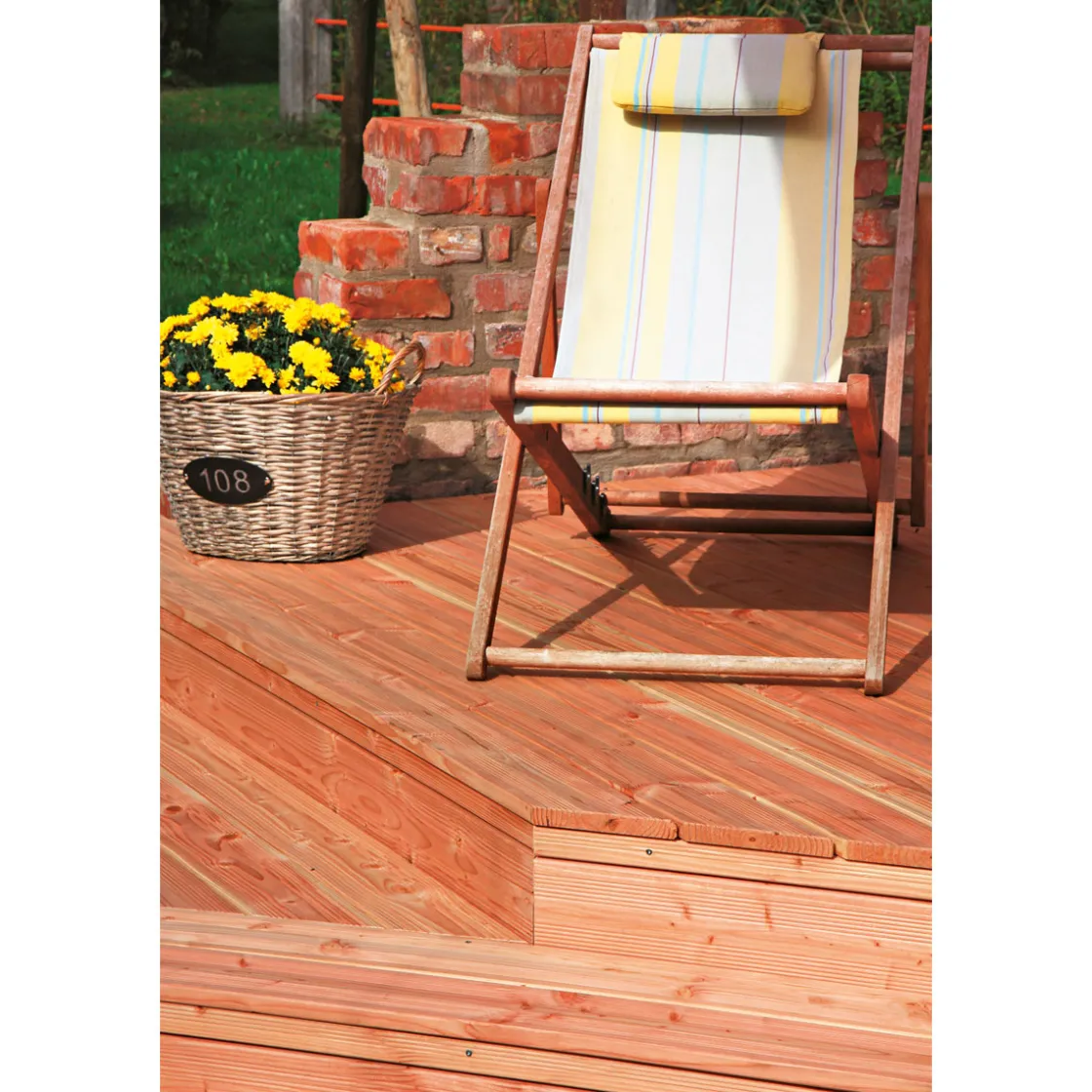 Terrassendiele geriffelt 200 x 12 x 2,1 cm ^ Rettenmeier