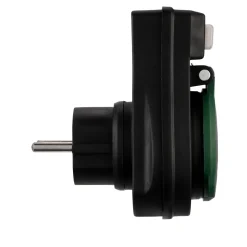 Außensteckdose mit Schalter IP44 schwarz/grün ^ REV Ritter Discount