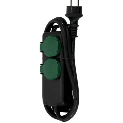 Steckdosenleiste IP 44 2-fach 1,4 m scharz-grün ^ REV Ritter Outlet