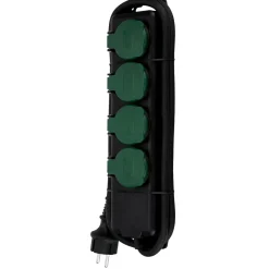 Steckdosenleiste IP 44 4-fach 1,4 m scharz-grün ^ REV Ritter New