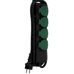 Steckdosenleiste IP 44 4-fach 1,4 m scharz-grün ^ REV Ritter New