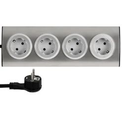 Steckdosenleiste-Eckmontage 4fach inkl Flachstecker 2m ^ REV Ritter Discount