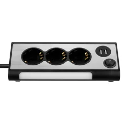 USB-Steckdosenleiste Lightsocket 3fach 2xUSB 0,5W ^ REV Ritter Outlet