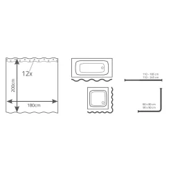 Duschvorhang Kreise Folie 180 x 200 cm ^ Ridder Discount