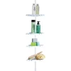 Teleskop-Duscheckregal mit 4 Ablagen 130-260 cm weiß ^ Ridder Discount