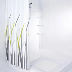 Teleskop-Duscheckregal mit 4 Ablagen 130-260 cm weiß ^ Ridder Discount