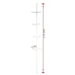 Teleskop-Duscheckregal mit 4 Ablagen 130-260 cm weiß ^ Ridder Discount