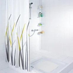 Teleskop-Duscheckregal mit 4 Ablagen 130-260 cm weiß ^ Ridder Discount