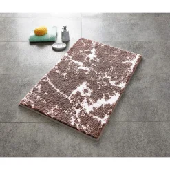 Teppich Marmor 55 x 50 cm beige-weiß Polyester-Microfaser ^ Ridder Discount