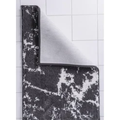 Teppich Marmor 60 x 90 cm grau-weiß Polyester-Microfaser ^ Ridder Clearance