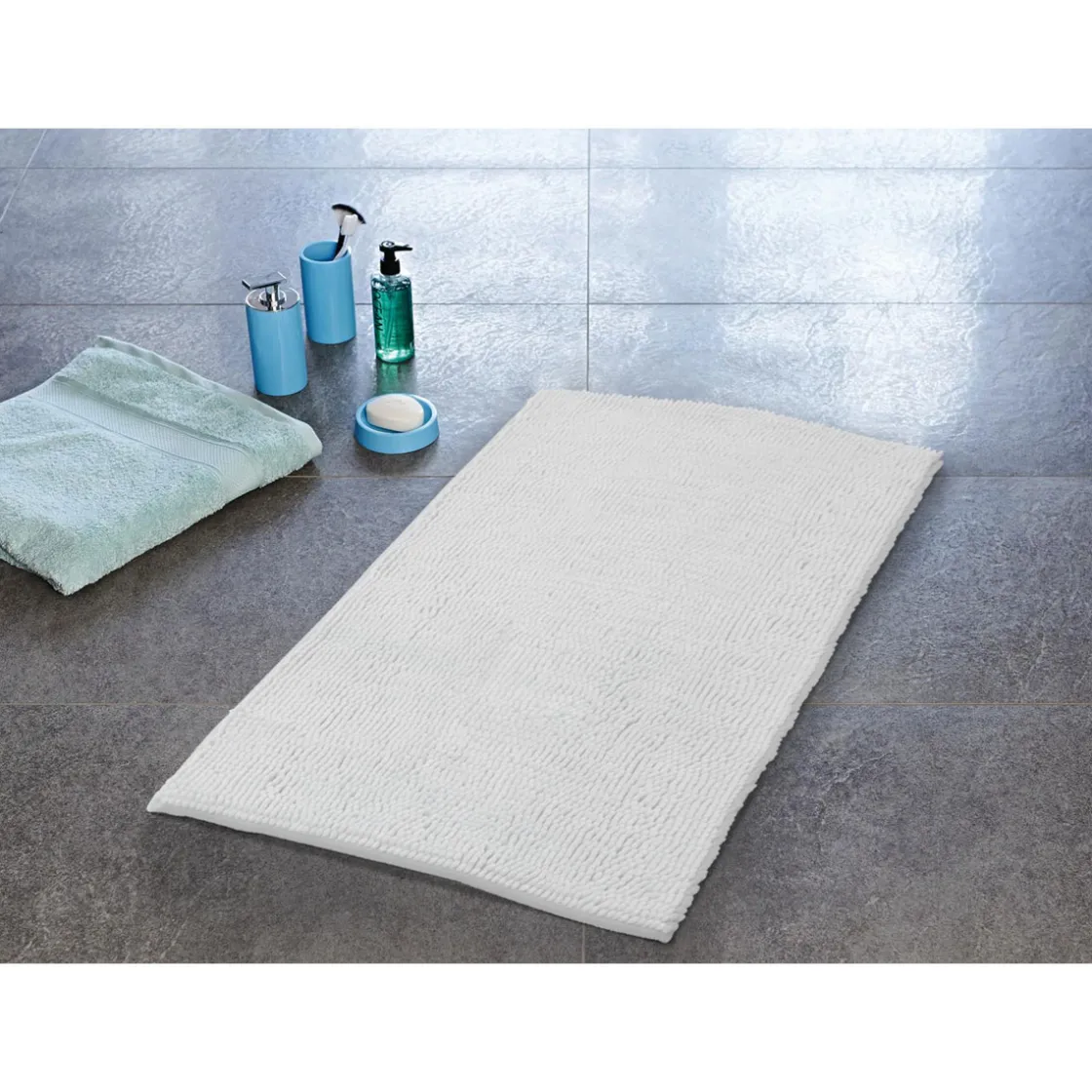 Teppich Soft 55 x 85 cm weiß Polyester-Microfaser ^ Ridder Discount