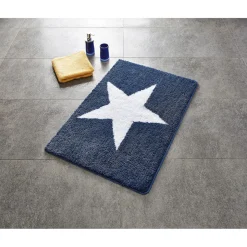 Teppich Star 60 x 90 cm blau-weiß Polyester-Microfaser ^ Ridder Outlet