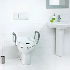 WC-Erhöhung 10 cm mit Griffen und Deckel weiß ^ Ridder New