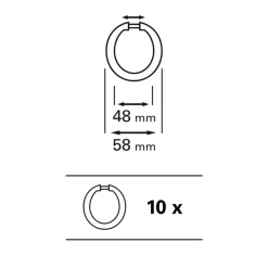 Ringe f. Spannstange 5,8/4,8 transparent ^ Gardinia Hot