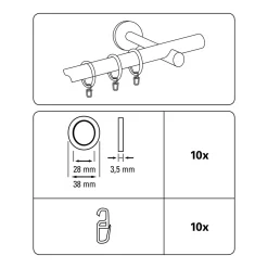 Ringe-Gleit f GST KRETADm. 16-20sz-matt ^ Gardinia Discount