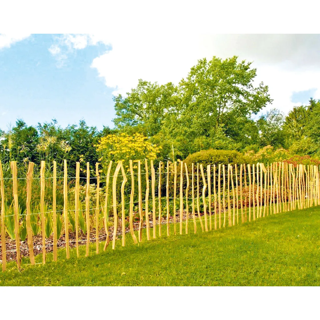 Rollzaun Natur 90x500 cm, Staketen 90 cmhoch, 500 cm lang ^ Online