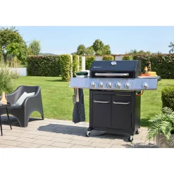 Gasgrillwagen Daytona 5 Plusschwarz mit Edelstahlapplikationen ^ Rothmann Sale