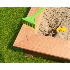 Sandkasten 4-Eck Laerche unbehandelt150x150x26 cm ^ Best