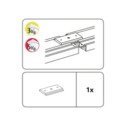 Schienenverbinder für 3lfg Schine silber ^ Gardinia Outlet