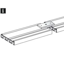 Schienenverbinder für 3lfg Schine silber ^ Gardinia Outlet