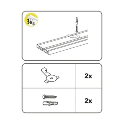 Schnellspanner für 3lfg Schine silber ^ Gardinia