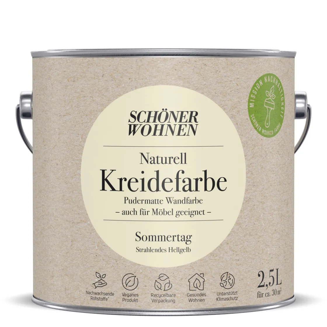Naturell Kreidefarbe 2,5 L Sommertag ^ Schöner Wohnen Farbe Clearance