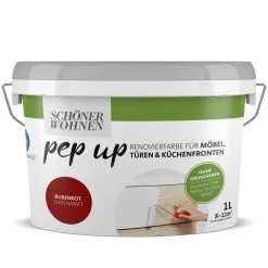 pep up rubinrot für Möbel Türen und Küchenfronten 1 L ^ Schöner Wohnen Farbe New