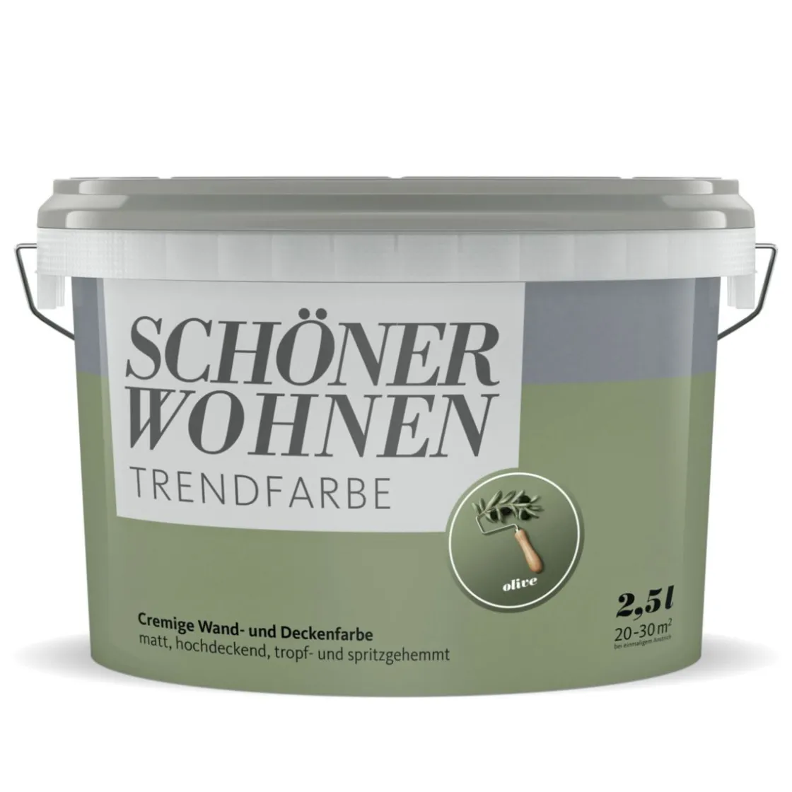 Trendfarbe matt Olive 2,5l ^ Schöner Wohnen Farbe Discount