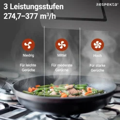 Schraeghaube 60 cm Glas EEK B schwarzmit Glasschirm LED Beleuchtung Druckkast ^ Respekta New