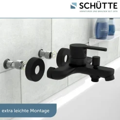 Badewannenarmatur Denver schwarz matt ^ Schütte Discount