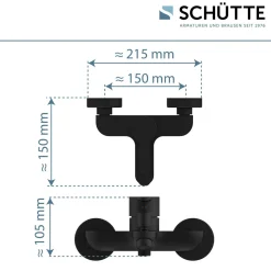 Badewannenarmatur Denver schwarz matt ^ Schütte Discount