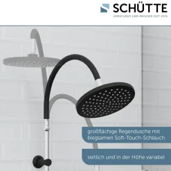 Überkopf-Brauseset Matao Rain chrom/Schwarz matt ^ Schütte