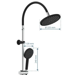 Überkopf-Brauseset Matao Rain chrom/Schwarz matt ^ Schütte
