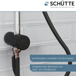 Überkopf-Brauseset Matao Rain chrom/Schwarz matt ^ Schütte