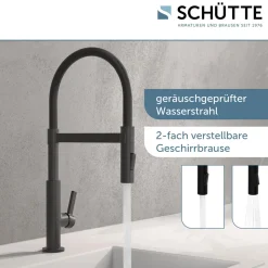 Küchenarmatur Miami schwarz matt ^ Schütte Online