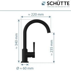 Spültischarmatur Cornwall Niederdruck schwarz matt ^ Schütte New